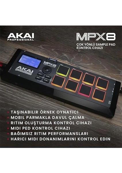 Mpx8 - Sample Pad Controller 8 Performansa Hazır Hıza Duyarlı Pedli, Mıdı fiyatları