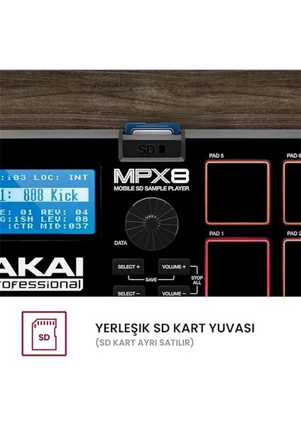 Mpx8 - Sample Pad Controller 8 Performansa Hazır Hıza Duyarlı Pedli, Mıdı fırsatları