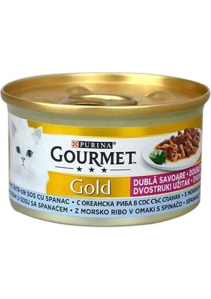 Gourmet Gold Parça Etli Okyanus Balığı ve Ispanaklı Kedi Konservesi 85GR 24LÜ fiyatları
