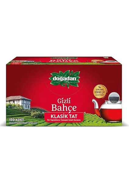 Doğadan Gizli Bahçe Demlik Poşet Siyah Çay (Klasik, 100 Adet)