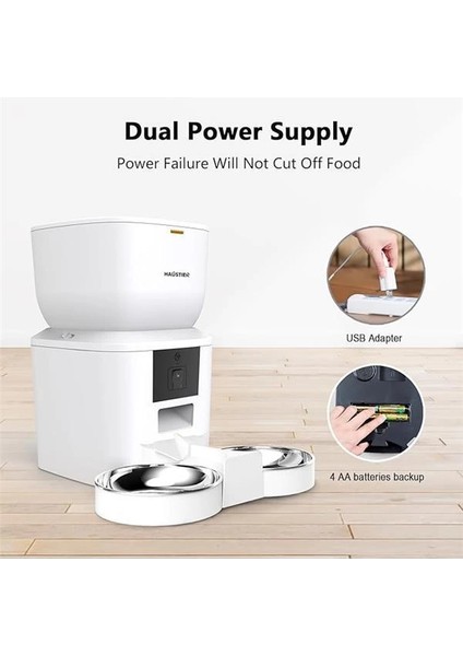 QQ025-DUAL Kameralı Akıllı Kedi Köpek Otomatik Mama Kabı, App Uzaktan Kontrol, Sesle fırsatları