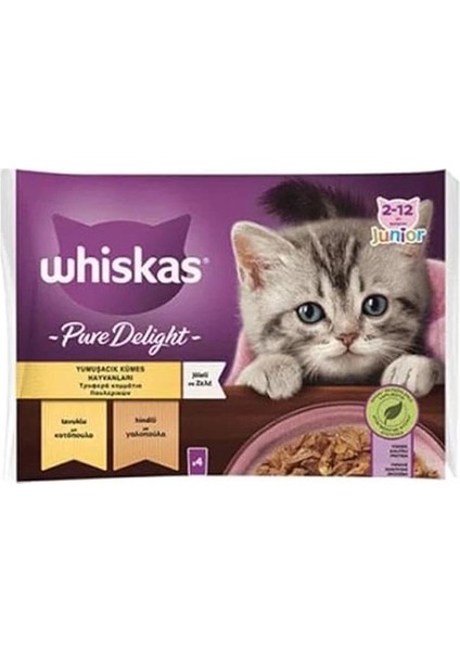 Pouch Pure Delight Jöle Içinde Tavuklu ve Hindili Yavru Kedi Konservesi 4X85 gr fiyatları