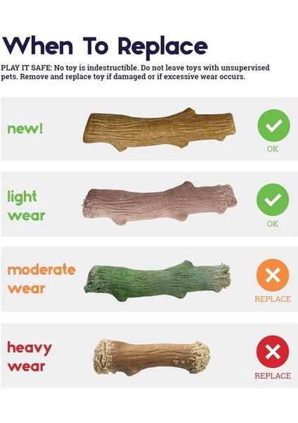 Kızılcık Ahşap Alternatif Köpek Çiğneme Oyuncağı, Küçük