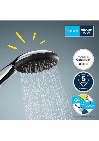 Vitalio Start 110 El Duşu Seti, 110MM Yuvarlak 1 Akışlı (Yağmur) El Duşu, Duş Başlığı Tutucu fiyatları