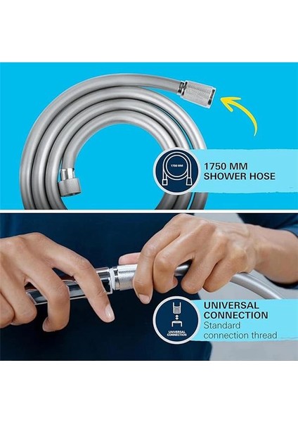 Vitalio Start 110 El Duşu Seti, 110MM Yuvarlak 1 Akışlı (Yağmur) El Duşu, Duş Başlığı Tutucu fırsatları