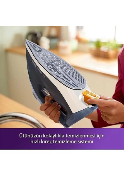 Versuni Philips Azur DST7030/20 Buharlı Ütü, 2800W, Steamglide Plus Taban, 50 G/dk Sürekli Buhar