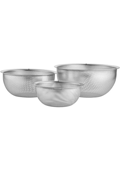 Prep Süzgeç Seti | 18/10 Paslanmaz Çelik | 3-Parça