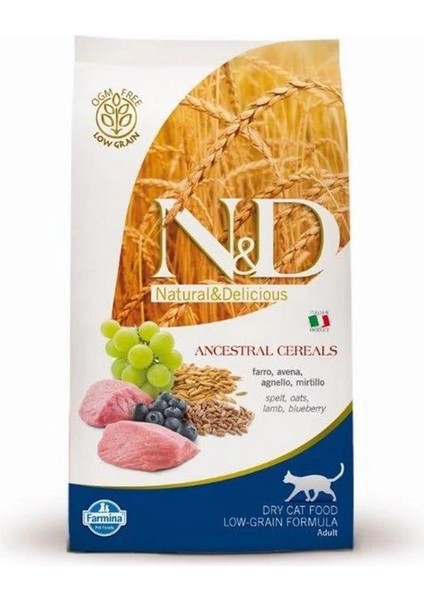 N&d Ancestral Grain Kedi Kuzu, Kılçıksız Buğday, Yulaf & Yaban Mersini Yetişkin 1.5 kg