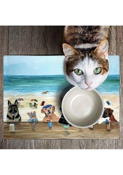 Mama ve Su Evcil Hayvan Beslenme Matı, Kolay Temizlenen Emici Su Geçirmez Kumaş, Küçük Orta indirimleri