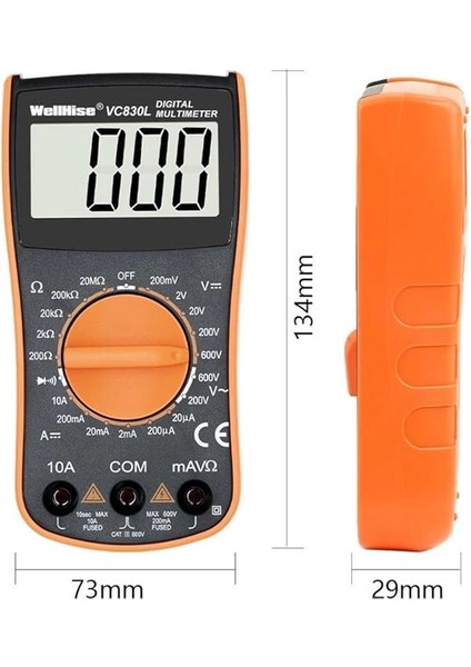 VC830L Ölçü Aleti Multimetre Avometre Büyük Ekran Vc A+ Series modelleri