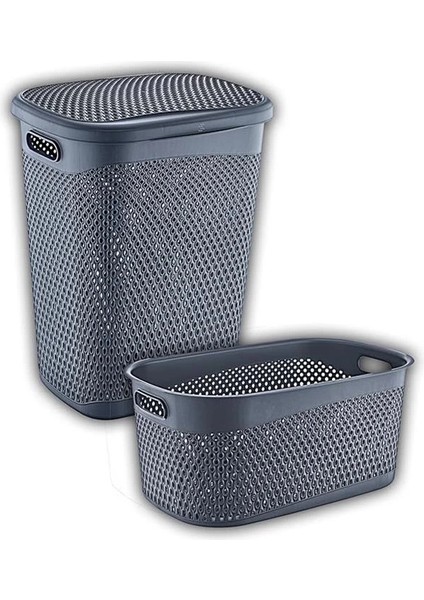Katre Kirli Çamaşır Sepeti ve Çamaşır Selesi Set Antrasit fiyatları