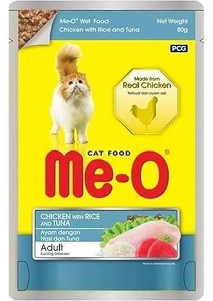 Me-O Tavuk ile Pirinç ve Ton Kedi Yaşmama 12X 80 gr fiyatları