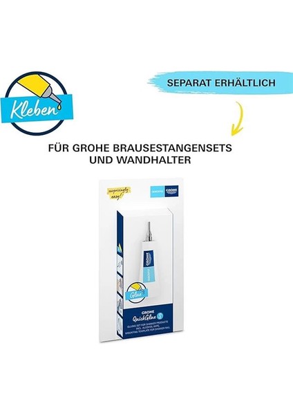 Vitalio Start 110 El Duşu Seti, 110MM Yuvarlak 1 Akışlı (Yağmur) El Duşu, Duş Başlığı Tutucu