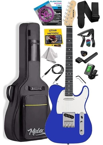 TLX-50BL Tele Kasa Maple Klavye 2 Single-Coil Manyetik Elektro Gitar