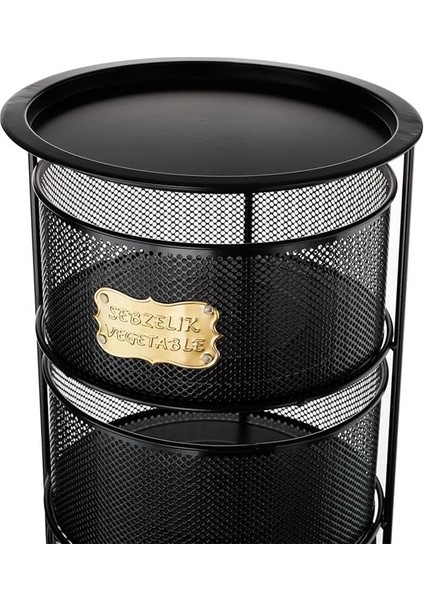 5 Katlı Açılır Kapanır Paslanmaz Metal Sebzelik Yükseklik 94 cm -(Siyah) modelleri