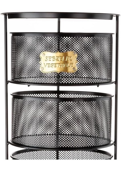 5 Katlı Açılır Kapanır Paslanmaz Metal Sebzelik Yükseklik 94 cm -(Siyah) fırsatları