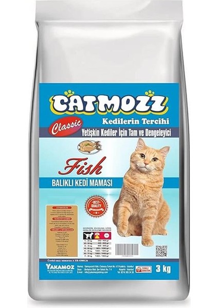 Catmozz Classic Balıklı Yetişkin Kedi Maması 3 kg