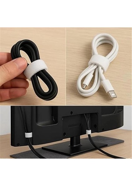 Cırt Cırt Sabitleyici Kablo Düzenleyici - 5 Metre x 1cm | Kolay Kullanım, Bahçe ve Ev Için