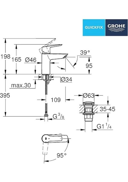 Start Quickfix Lavabo Bataryası, S-Boyut, Su Tasarruflu, Mat Siyah, 235512432 fırsatları