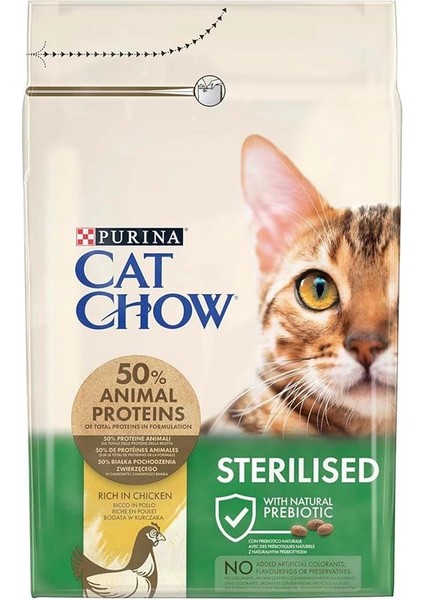 Cat Chow Sterilised Kuru Kedi Maması, Tavuklu, Kısırlaştırılmış, Yetişkin, 3 kg