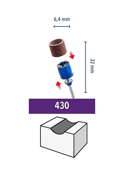 SC407 Ez Speedclic Zımparalama Mandreni ve Bandı, 60/120 Kumlu, 13MM, 3'lü modelleri