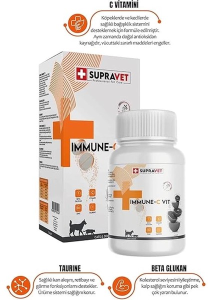 Immune C + Zinc Kedi ve Köpek Için Bağışıklık Sistemi Güçlendirici Tablet (75 Tablet) fiyatları