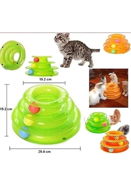Tower Of Tracks Toplu Yuvarlak Kedi Oyuncağı 24 x 13 cm - Vıolet fırsatları