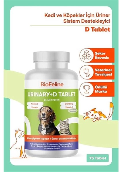 Urinary+D Tablet (Kedi ve Köpekler Için Idrar Yolu Düzenleyen Bağışıklık Sistemi Güçlendirici fiyatları