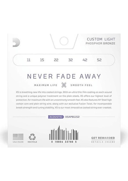 D'addario Gitar Telleri - Xs Fosfor Bronz Kaplamalı Akustik Gitar Telleri - XSAPB1152 - Tuning fiyatları