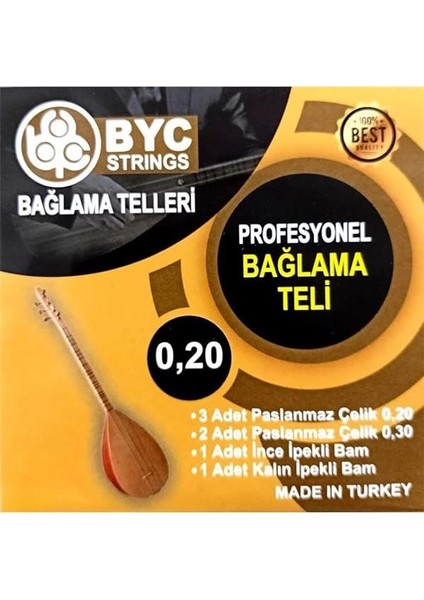 BYC20 Uzun Sap Saz Teli Takım 0.20 Uzun Sap Bağlama Teli