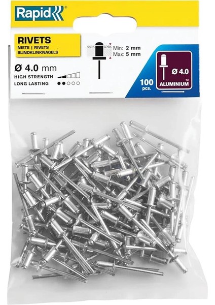 Percin 4x8 mm Aluminyum 100 Adet