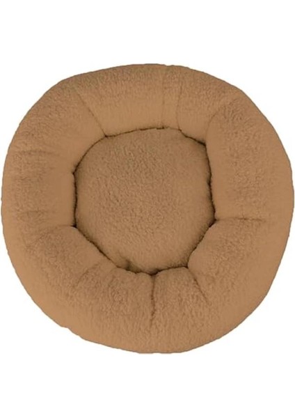 Beylini Kedi Köpek Yatağı Peluş Kumaş Minderli Konforlu Oyun Uyku Alanı Yatağı 50X50 (Kahverengi)