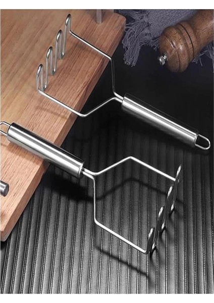 Pratik 24 cm Lüks Paslanmaz Metal Patates Ezici Patates Ezici Püre Yapıcı Zikzak fiyatları