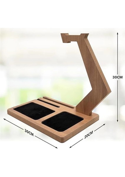 Kulaklık Tutucu Organizer, Oyuncu Kulaklık Standı, Ahşap Kulaklık Askısı