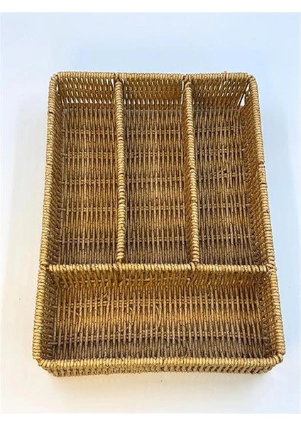 Hasır Örgülü 5 Gözlü Kaşıklık – Çekmece Içi Kaşık, Çatal, Bıçak Düzenleyici Organizer fırsatları