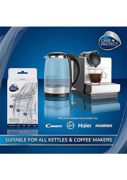 + Protect Kahve Makinesi ve Su Isıtıcıları Temizleyici, Kireç Çözücü, Üniversal, Kireci Çözer