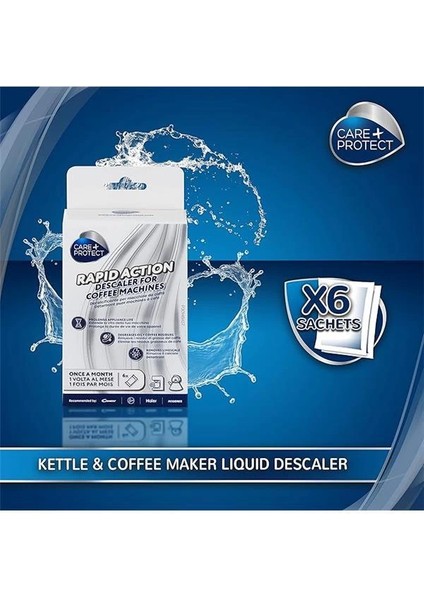 + Protect Kahve Makinesi ve Su Isıtıcıları Temizleyici, Kireç Çözücü, Üniversal, Kireci Çözer