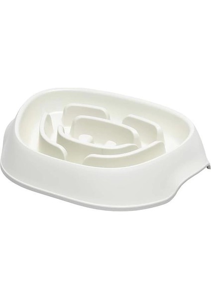 Slomo Hızlı Yeme Önleyici Mama Kabı - Beyaz 950 ml