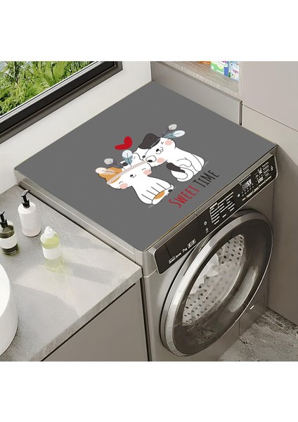 Gri Sıvı Geçirmez Çamaşır ve Kurutma Makinesi Koruma Pedi