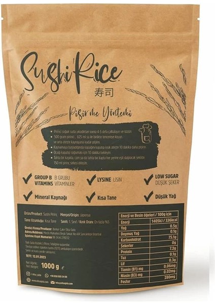 Suşi Pirinci | Suşi Rice | Yarı Saydam, Ince Öğütülmüş Taneler | Salatalar, Çorba Için Pirinç