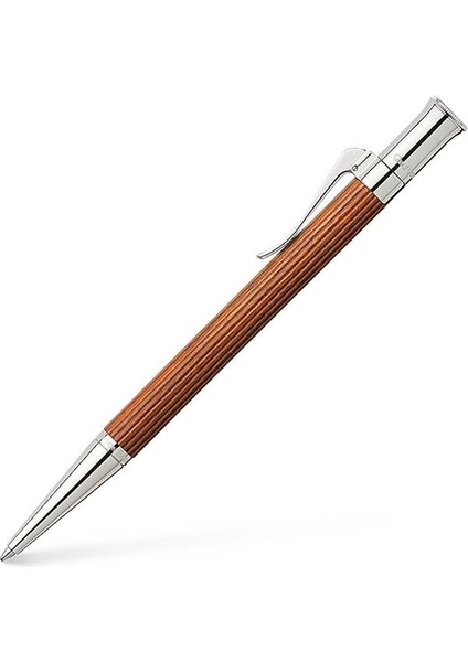 Von Faber-Castell Klasik Tükenmez Kalem, Pernambuco Ahşap Gövde, Platin Kaplama, B Uç