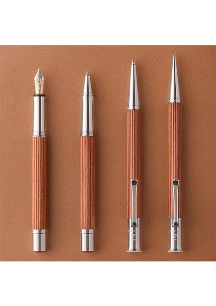 Von Faber-Castell Klasik Tükenmez Kalem, Pernambuco Ahşap Gövde, Platin Kaplama, B Uç modelleri