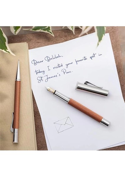 Von Faber-Castell Klasik Tükenmez Kalem, Pernambuco Ahşap Gövde, Platin Kaplama, B Uç fırsatları