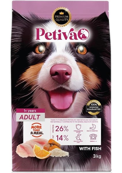 Yetişkin Köpekler Için Balık Etli Kuru Köpek Maması (3 Kg, Balık)