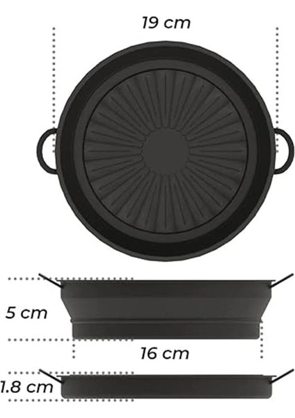 Katlanabilir Airfryer Pişirme Kabı, Silikon Pişirme Kalıbı, 6 Litreye Kadar Tüm