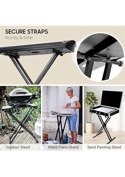 CY0245 Taşınabilir ve Ayarlanabilir Çift Sıralı Elektrikli Klavye Standı