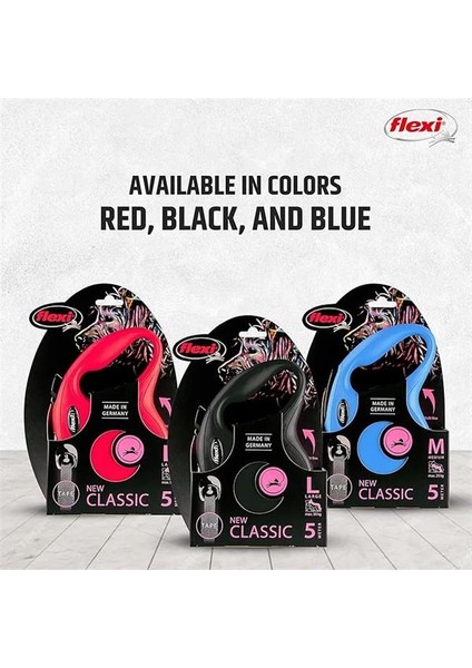 Flexi New Classic L Beden Siyah 5mt Şerit Tasma