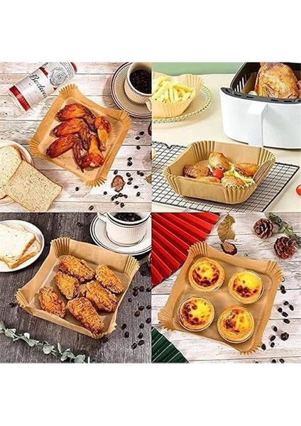 Airfryer Pişirme Kağıdı,xl-Xxl Büyük Boy, Kare, 50 Adet Hava Fritöz Parşömen Fırın Kağıdı fırsatları