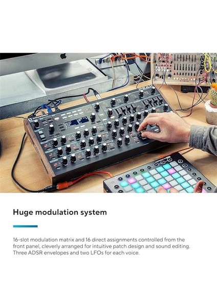 Peak 8 Sesli Polifonik Desktop Synthesizer: Her Ses Için 2 Lfo, 16 Yuvalı Modülasyon indirimleri