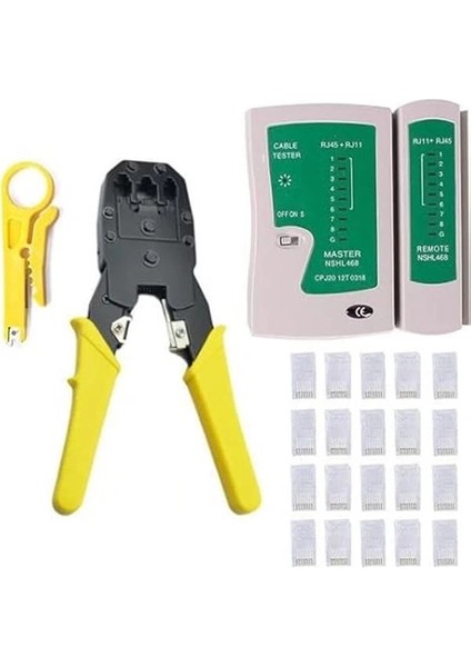 Pense + Tester + 100 Adet RJ45 Network Seti